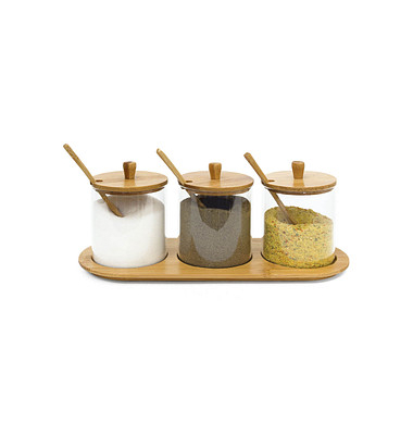 relaxdays Vorratsdosen-Set JIAO 12,0 cm hoch transparent