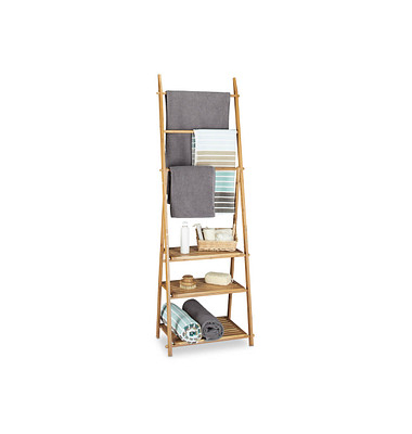 relaxdays Handtuchständer braun