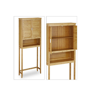 relaxdays Waschmaschinenschrank braun 3 Fachböden 70,0 x 22,5 x 176,0 cm
