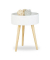 Beistelltisch 10020979_0, 50cm (H), 38x38cm (BxT), rund, weiß / braun