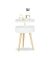 Beistelltisch 10020979_0, 50cm (H), 38x38cm (BxT), rund, weiß / braun