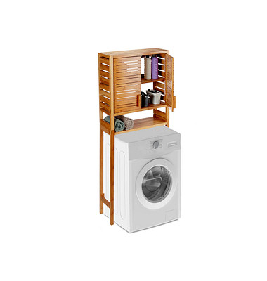 relaxdays Waschmaschinenschrank braun 1 Fachboden 66,0 x 26,0 x 164,5 cm