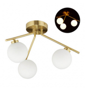 relaxdays GLOBI Deckenleuchte gold, weiß