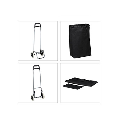 Einkaufstrolley 10027828_46, 28 Liter # Schloss, außen 42x28x92,5cm, Polyester, Kunststoff schwarz