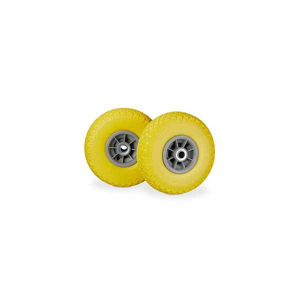 4052025932527 - 2x Sackkarrenrad pannensichere Vollgummireifen 300-4 Zoll 20mm Achse bis 80 kg 260 x 85 mm gelb-grau - Relaxdays 4052025932527 - 2x Sackkarrenrad pannensichere Vollgummireifen 300-4 Zoll 20mm Achse bis 80 kg 260 x 85 mm gelb-grau - Relaxdays