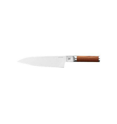 FISKARS Kochmesser Norden silber, braun glatt, Klinge: 21,1 cm silber, braun glatt