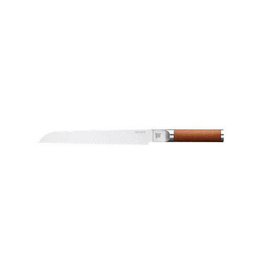 FISKARS Brotmesser Norden silber, braun glatt, Klinge: 23,0 cm silber, braun glatt