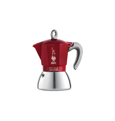 Espressokocher MOKA INDUCTION 0006944, rot, 4 Tassen