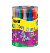 Young Creativ' Glitter Glue ORIGINAL - 24 Tuben à 76 g in Runddose, sortiert