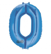 Folienballon XXL Zahl 0 - blau