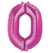 Folienballon XXL Zahl 0 - rosa