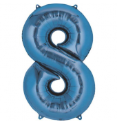 Folienballon XXL Zahl 8 - blau