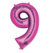 Folienballon XXL Zahl 9 - rosa