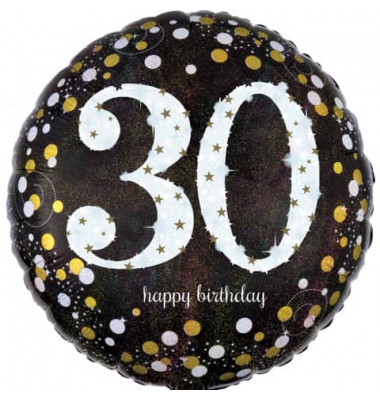 3212901 Sparkling 43cm Folienballon Happy Birthday 30
