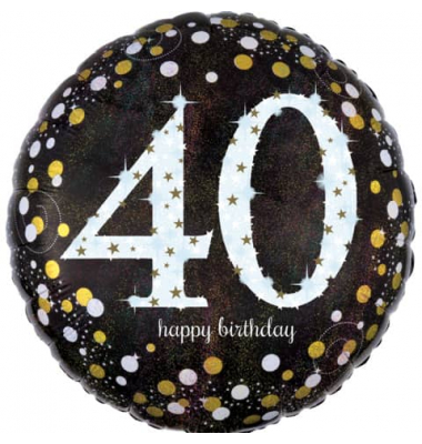 3213001 Sparkling 43cm Folienballon Happy Birthday 40