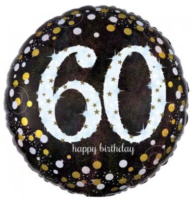 3213201 Sparkling 43cm Folienballon Happy Birthday 60