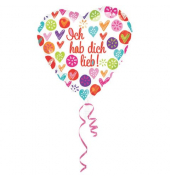 Folienballon Herz - Ich hab dich lieb - Ø 45 cm