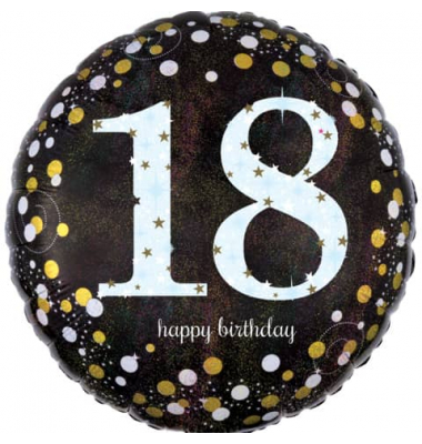 3323901 Sparkling 43cm Folienballon Happy Birthday 18