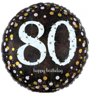 3374201 Sparkling 43cm Folienballon Happy Birthday 80