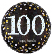 3374401 Sparkling 43cm Folienballon Happy Birthday 100