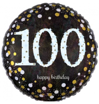 3374401 Sparkling 43cm Folienballon Happy Birthday 100