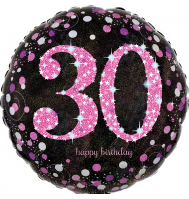 3378501 Sparkling 43cm Folienballon Happy Birthday 30 pink