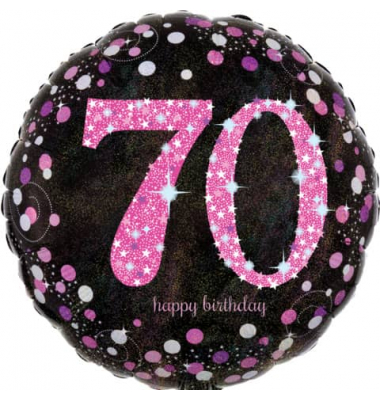3378901 Sparkling 43cm Folienballon Happy Birthday 70 pink