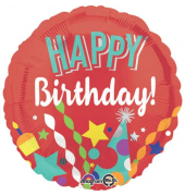 Folienballon Happy Birthday - Ø 43 cm