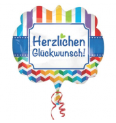 Folienballon Herzlichen Glückwunsch - 63 x 55 cm