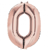 Folienballon XXL Zahl 0 - rose gold