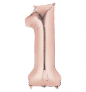 Folienballon Zahl 1 - rose gold