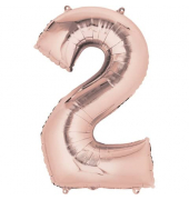 Folienballon XXL Zahl 2 - rose gold