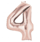 Folienballon XXL Zahl 4 - rose gold