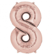 Folienballon XXL Zahl 8 - rose gold