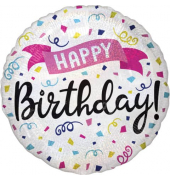 Folienballon Happy Birthday Sparkle