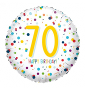 Folienballon Happy Birthday 70 Konfetti