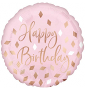 Folienballon Blush Happy Birthday - Ø 45 cm