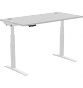 Levado höhenverstellbarer Schreibtisch grau rechteckig C-Fuß-Gestell weiß 180,0 x 80,0 cm