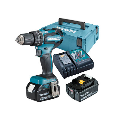 makita DHP485RTJ Akku-Schlagbohrschrauber-Set 18,0 V, mit 2 Akkus