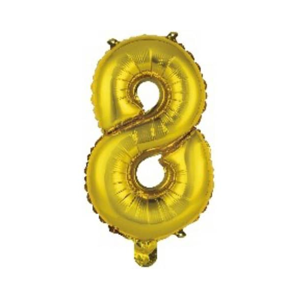 0194099035972 -  Folienballon Mini Zahl 8 gold 0194099035972 HEAD 9909686