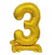 Folienballon Mini Zahl 3 gold