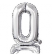 Folienballon Mini Zahl 0 silber