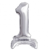 Folienballon Mini Zahl 1 silber