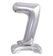 Folienballon Mini Zahl 7 silber