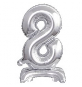 Folienballon Mini Zahl 8 silber