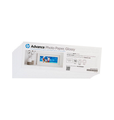 Fotopapier Advanced Glossy 49V51A, 10x30,5cm, für Inkjet, 250g weiß glänzend einseitig bedruckbar