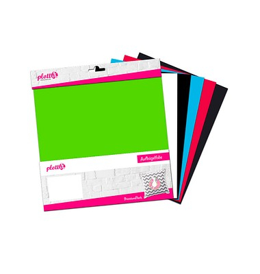 PremiumFlock Aufbügelfolie farbsortiert Flock-Folie 30,0 x 30,0 cm, 