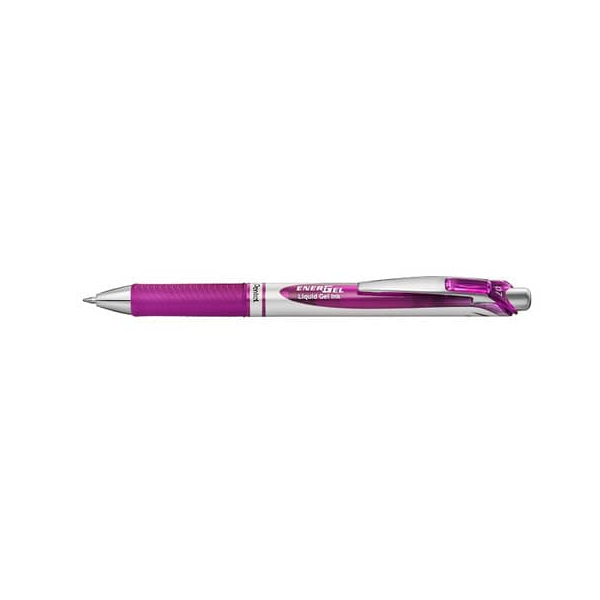 Pentel Gelschreiber EnerGel, BL77-V4X, magenta/silber (Schreibfarbe: magenta), 0,35mm, Druckmechanik, nachfüllbar 0884851051066 Pentel