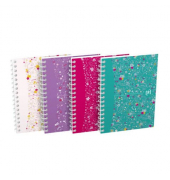 Collegeblock 400094826 Floral, Blumen, Lineatur 22 / liniert mit Rand innen, A6, 90g, sortiert, 50 Blatt
