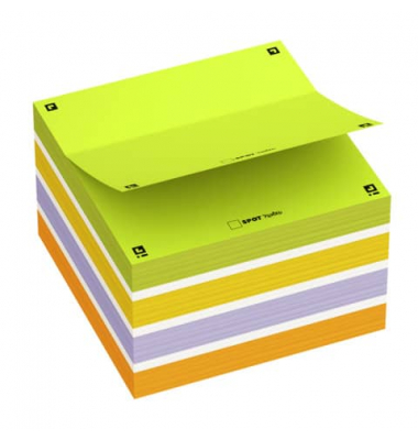 Haftnotizen 400096789, SPOT notes, 75x75mm, grün/weiss/gelb/violett/orange, quadratisch